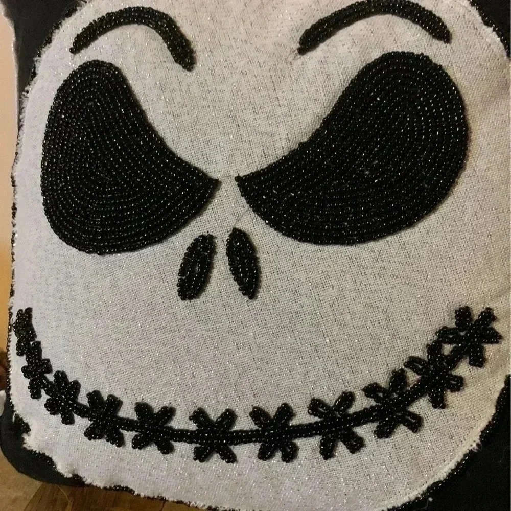 Beaded Glitter Jack Skeleton Nightmare‎ Before Christmas Pillow